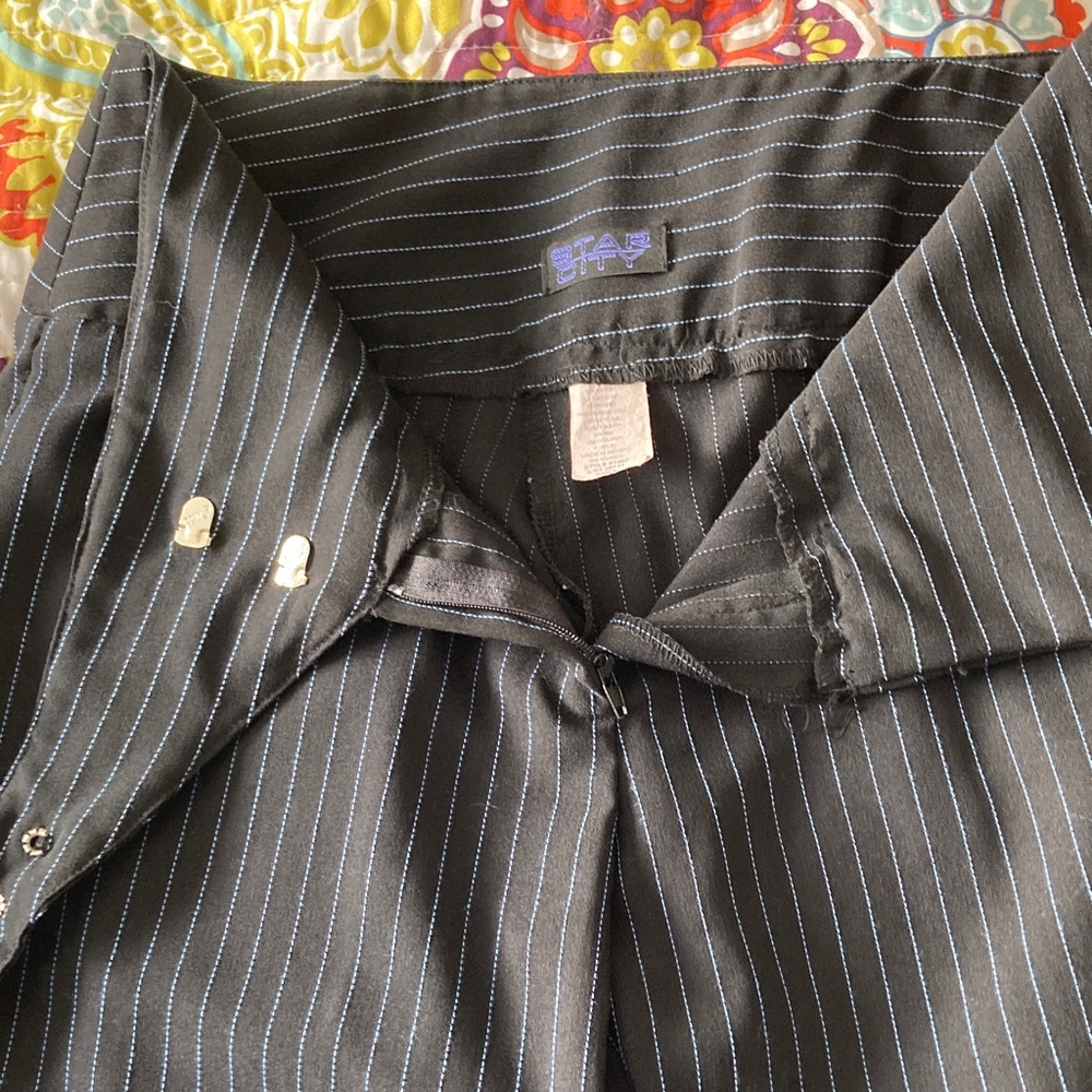 Star City Black Pinstripe Trousers - Picture 7 of 8